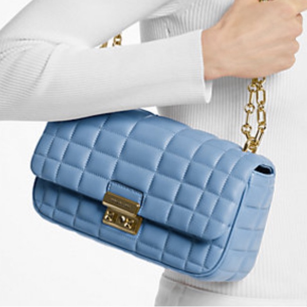 MK Tribeca Large Quilted Leather Shoulder Bag NWT - Picture 4 of 6